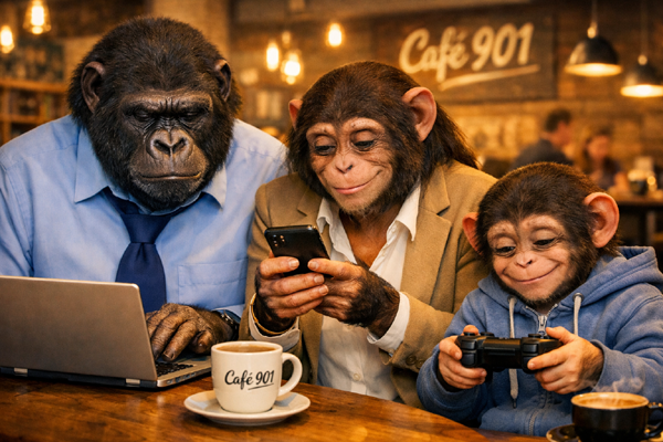 Famille de primates moderne